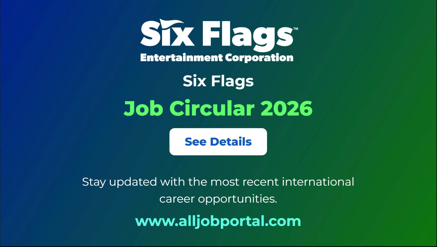 Six Flags Job Opportunity