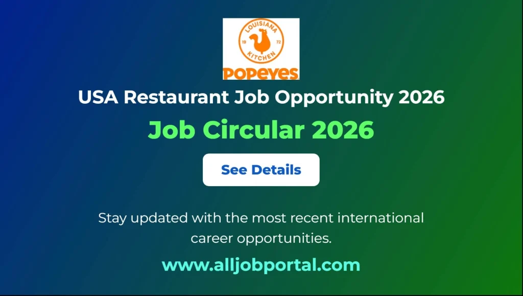 USA Restaurant Job Opportunity 2026